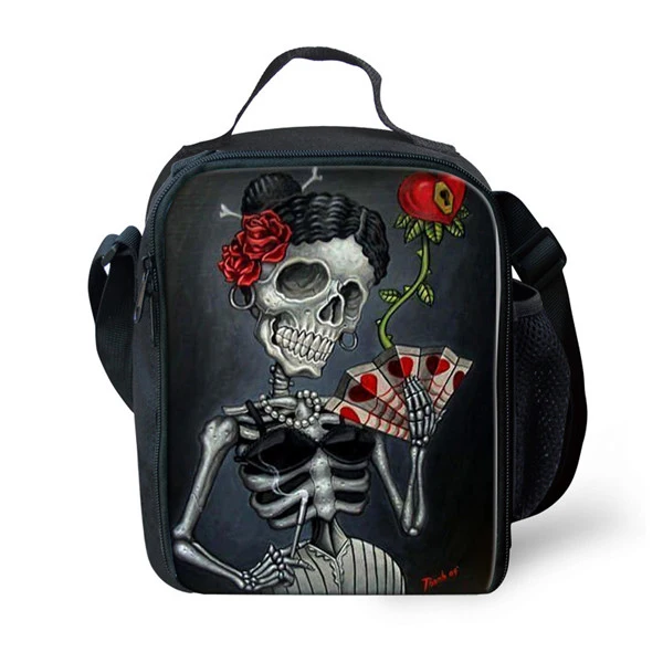 

Thermal Insulated Lunch Bag For Women Men Boys Girls 3D Skull Insulation Lunch Box Picnic Food Cooler Lunchbox Bolsa