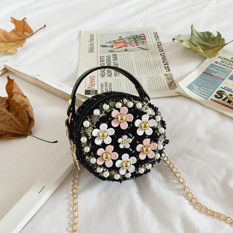 Bolsa de mensajero para niños, bolso decorativo de flores para madre e hijo, cartera bonita para niña, bolsos para mujer