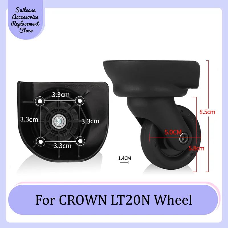 

For CROWN LT20N Smooth Silent Shock Absorbing Wheel Accessories Wheels Casters Universal Wheel Replacement Suitcase Rotating