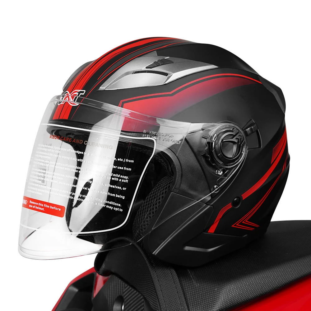 Motorcycle Helmet Half Face Double Lens Casco Moto Four Seasons Men Women Helmet Scooter Helmet