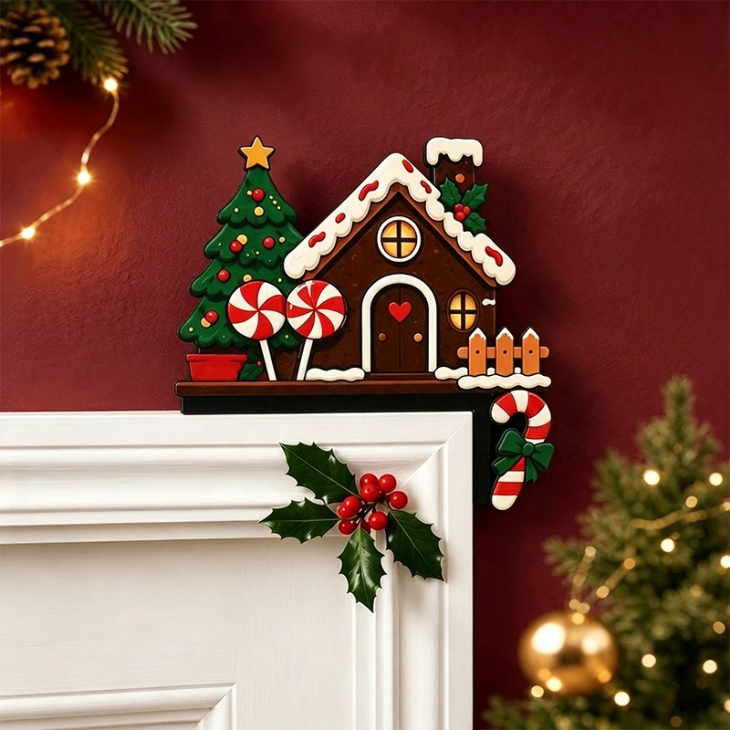 Christmas Door Frame Decoration Merry Christmas Decoration for Home 2027 Pendant Xmas Wood Ornaments Navidad Natal New Year Gift