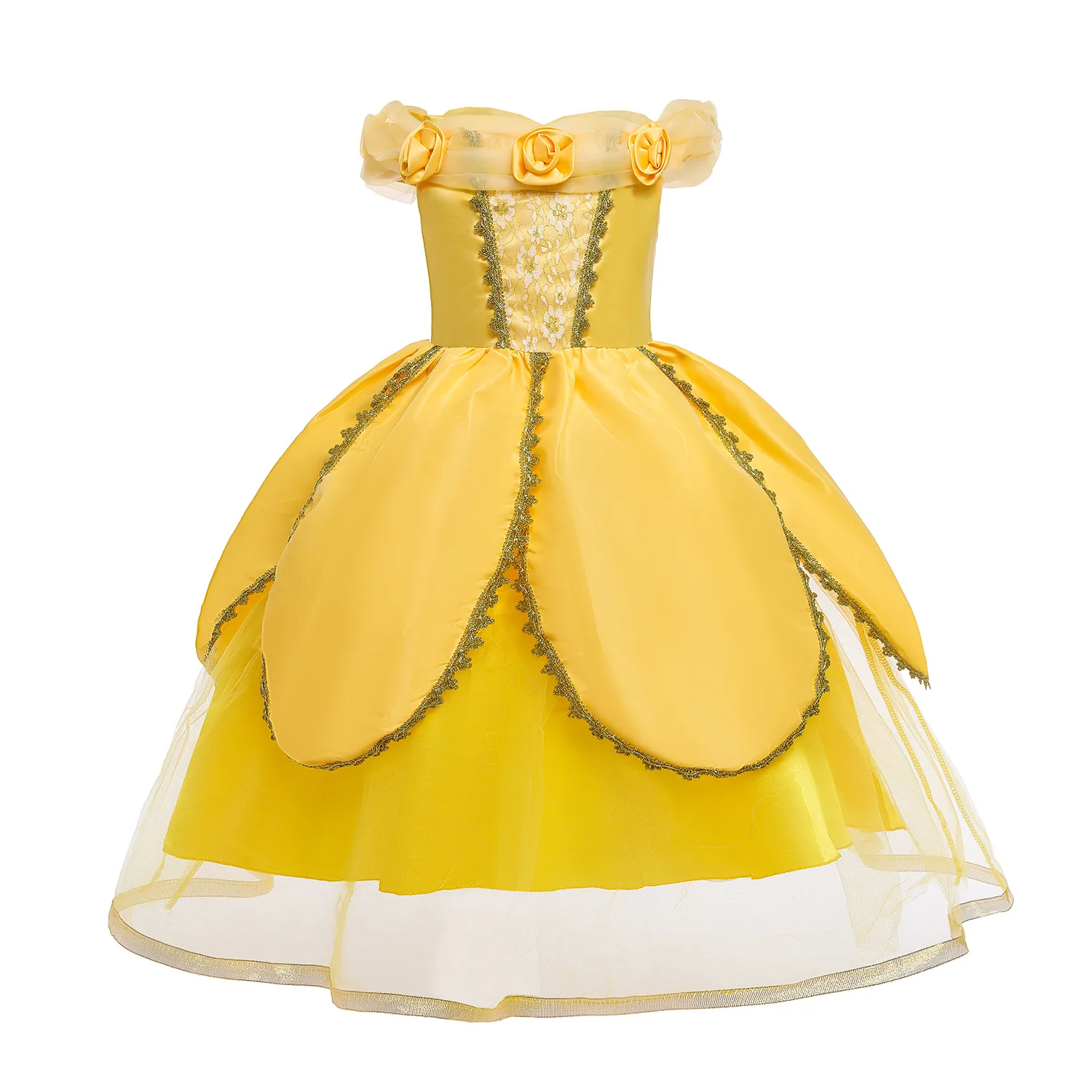 Girls Belle Dress Kids Ball Gown Beauty and Beast Children Christmas Birthday Carnival Party Cosplay Disguise Princess Costume