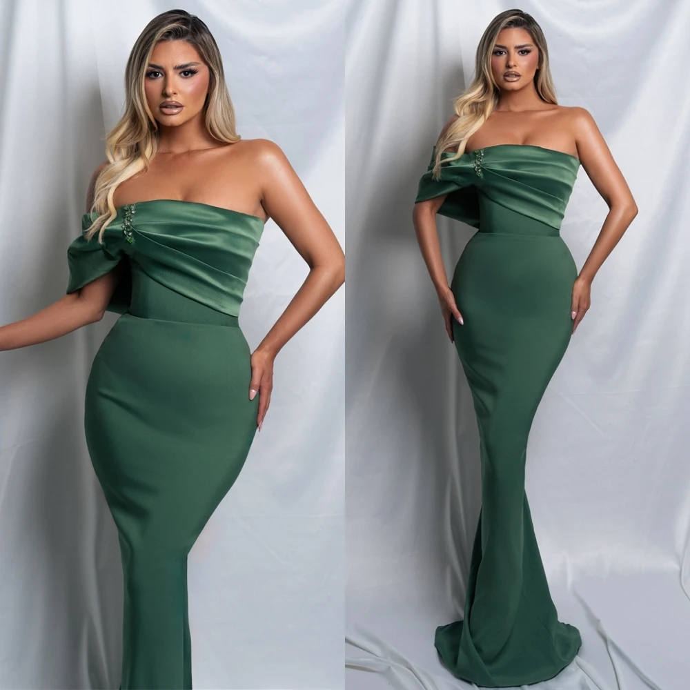 Vestido de noche elegante personalizado con un hombro y jersey de temperamento, vestidos para ocasiones especiales y delicados vestidos de fiesta de sirena