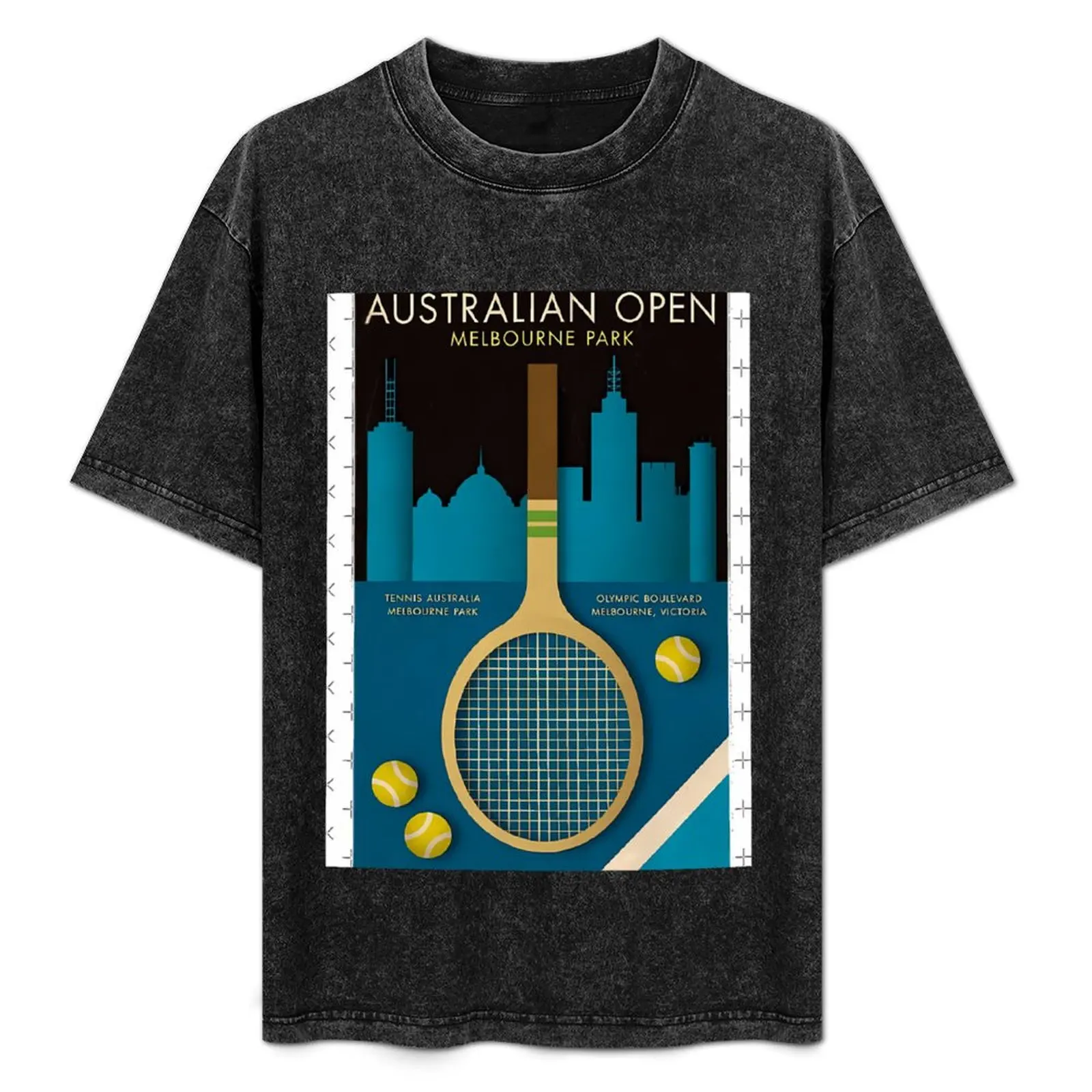 Australian OPEN - Melbourne Tennis Poster\t T-Shirt Plus Size Lightweight Tee Shirt
