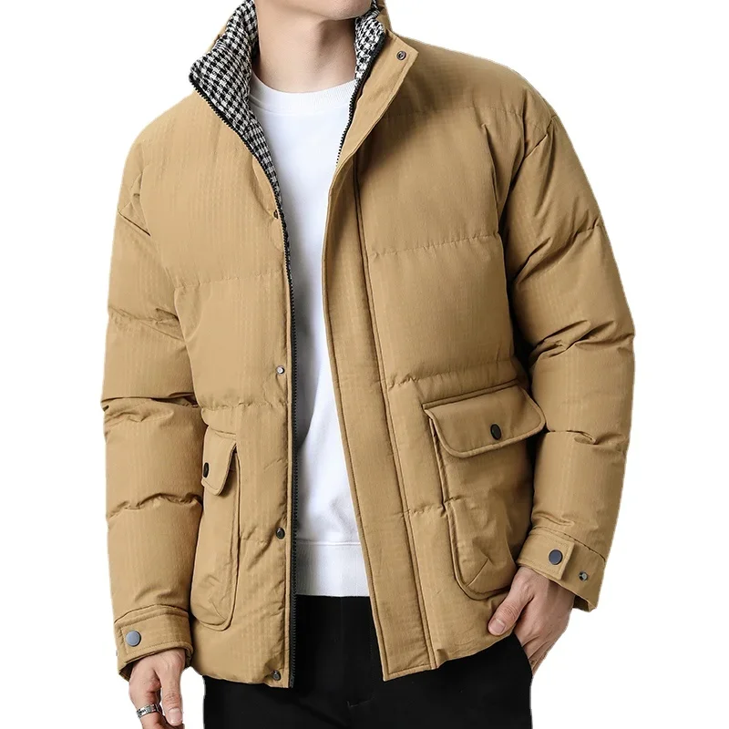 Parkas soltas acolchoadas de algodão masculino, jaquetas quentes de inverno, novas