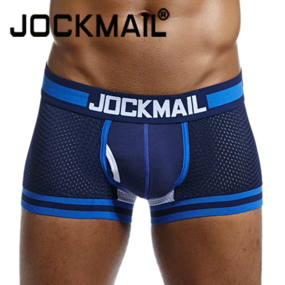 

Трусы-боксеры JOCKMAIL мужские с заниженной талией, модное дышащее Спортивное нижнее белье, повседневные пляжные шорты