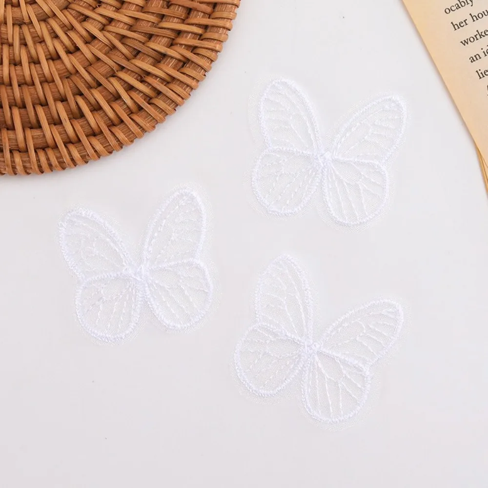 100 pçs 4.5cm bordado rendas borboleta apliques 3d sonhador simulação malha borboleta remendo diy artesanal chiffon borboleta