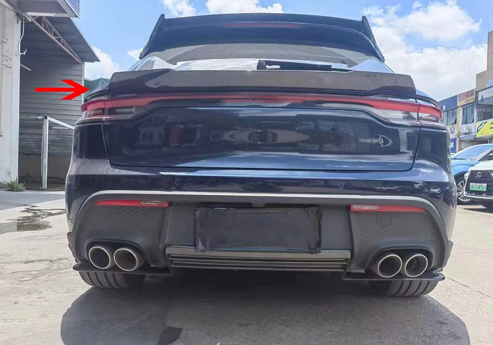 For Porsche macan add MIW style cf tailgate middle tail wing the 2022 2023 macan wet or dry carbon fiber rear door tail spoiler