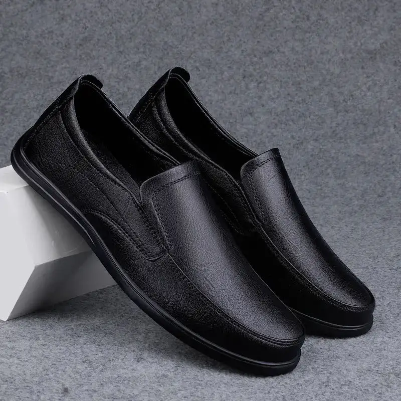 Fashion Men\'s Handmade Casual Slip On Shoes Genuine Leather Men Loafers Outdoor Comfortable Breathable Men Shoes