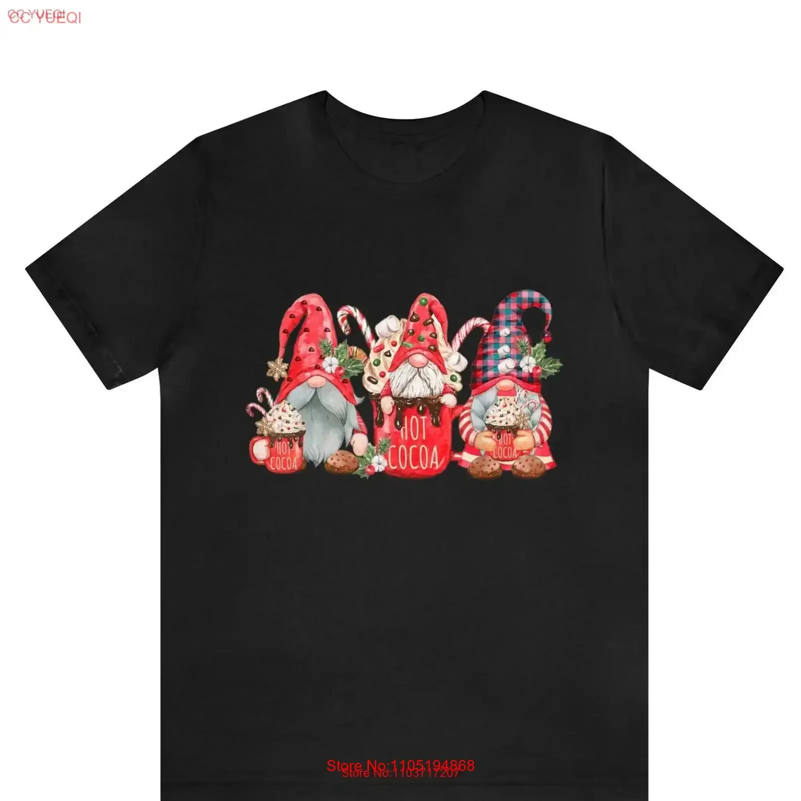 

Рубашка с изображением гнома Hot Cocoa T, милый рождественский свитер с гномами, забавный рождественский винтажный стираный удобный топ для повседневной носки, растягивающийся