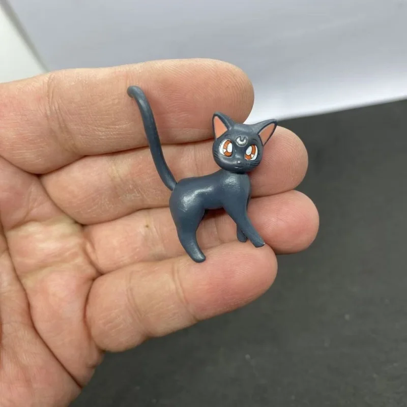 Minor Flaw Sailor Moon Luna Black Cat Head and Tail Movable Model Figure Handmade Diy Materials Collectible Figurine Couple Gift
