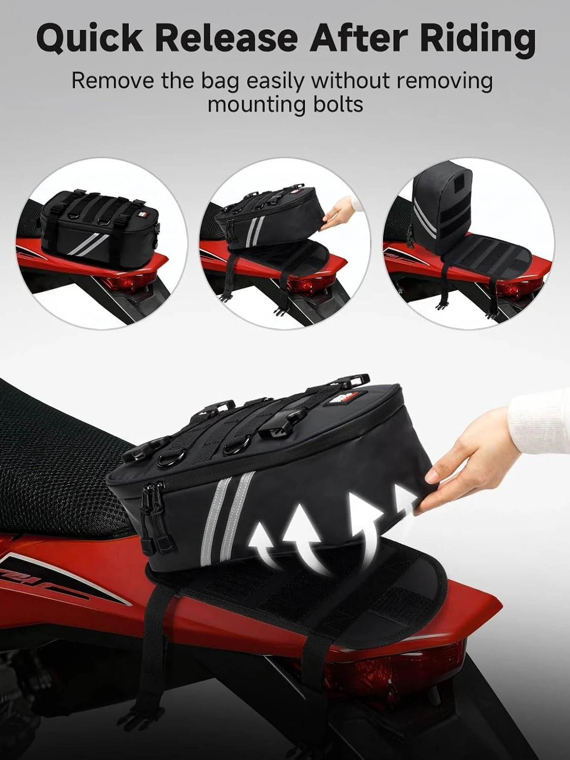 AliExpress KEMITOUR Motorcycle Fender Tail Bag 6L PVC Universal Dirt Bike Enduro Storage Bags for Dual Sport Bike Adventure Off Road Motocross Bag