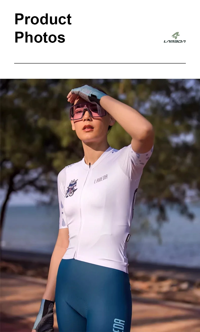 LAMEDA Damen-Radtrikot-Shorts mit Stoßdämpfung, gepolsterte Rennrad-Trägerhose, atmungsaktive Sommer-Radtrikot-Shorts – Detail 18