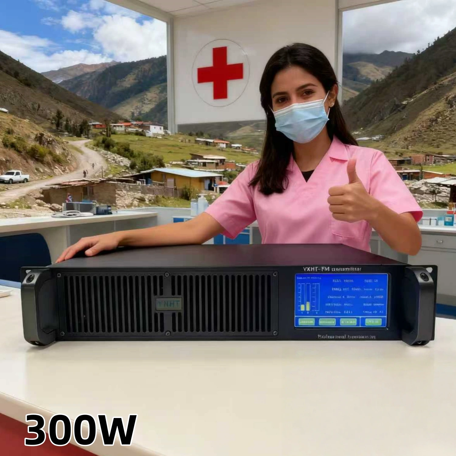 

Touch screen YXHT-2-300W FM transmitter, CE/FCC/ISO certified, with good reputation, suitable for churches and schools