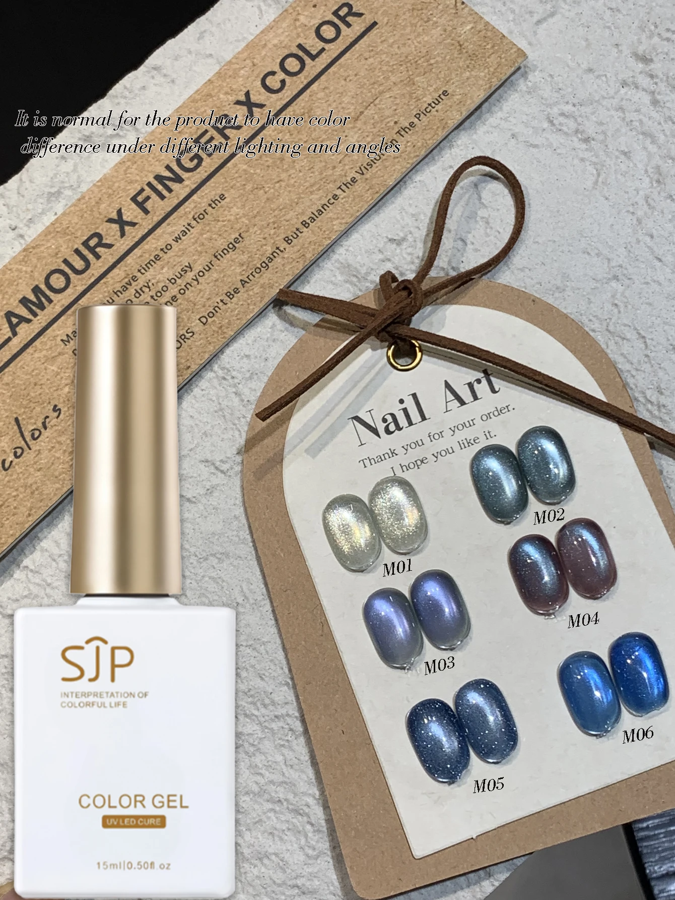 6 Pieces 15ML Blue Series Cat Eye Nail Polish Set Semi-Permanent Manicure Soak-Off UV LED Nail Art Salon DIY Nail Art Salon Gel