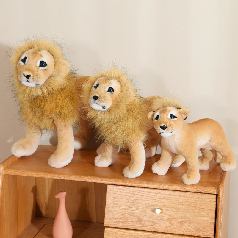 ตุ๊กตาสัตว์จำลอง รูปสิงโต เสือ เสือดาว ของตกแต่งบ้าน ตุ๊กตาสัตว์น่ารัก นุ่มเหมือนจริง ใช้เป็นหมอน ของขวัญสำหรับเด็กผู้ชาย