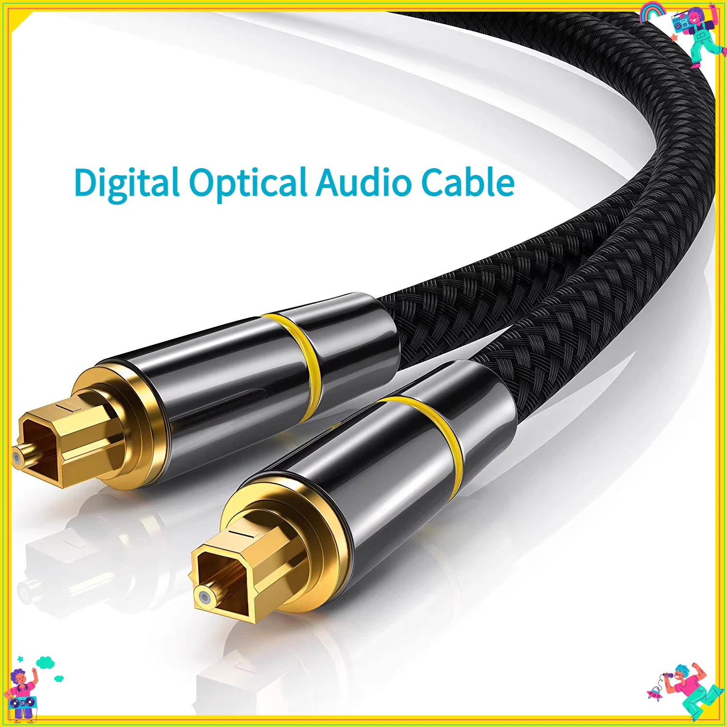 

1PCS Digital Optical Audio Cable Toslink Fiber for Soundbar 5.1 7.1 Dolby SPDIF Compatible with Amplifiers Xbox 360