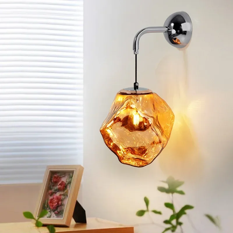 Stenen ijsblokje bedlampje wandlamp hoog gevoel moderne eenvoudige gangpad woonkamer achtergrond muur sfeer decoratie