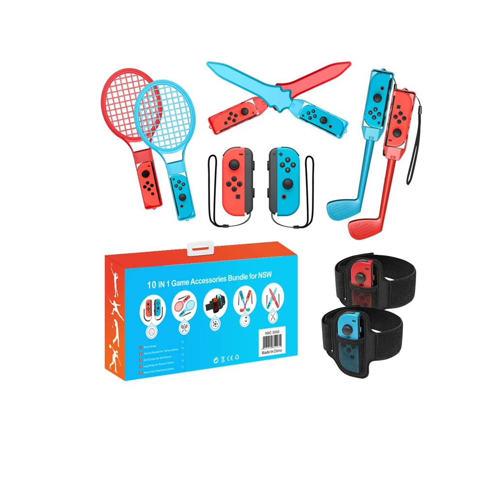 10 in 1 game accessories bundle for Switch NS console  for joy con Golf clubs Joystick Kit  game  accessories