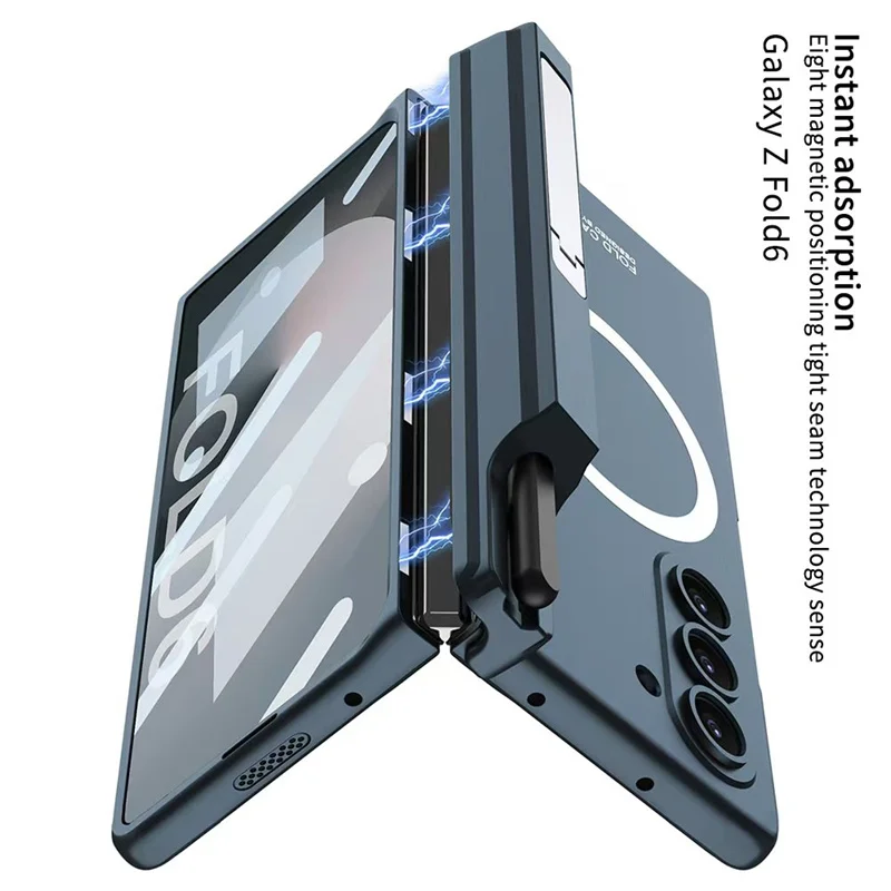 For Samsung Z Fold 6 5 4 3 Magsafe Case Wireless Charging Magnetic Hinge Pen Holder Stand With Film Cover For Galaxy Fold5 Fold7 - Image 4