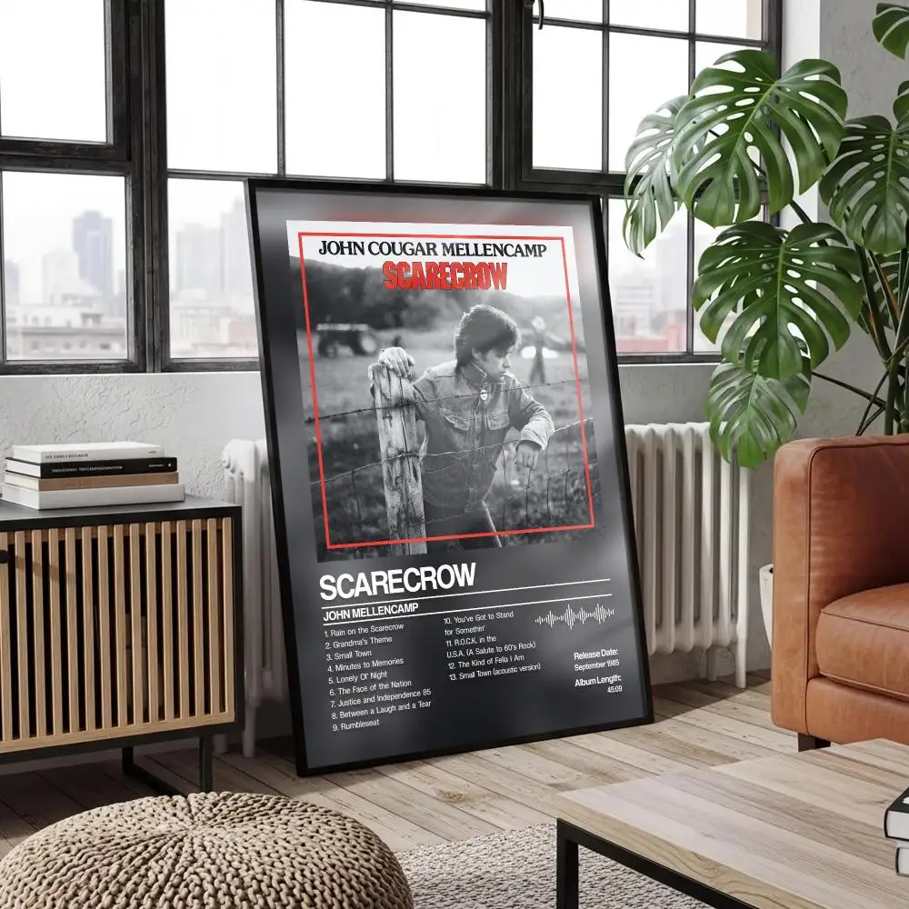 John Cougar Mellencamp Poster Peelable Self-Adhesive Album Cover Stickers, Frameless Wall Art for Singer Band Pop Rap Bedroom