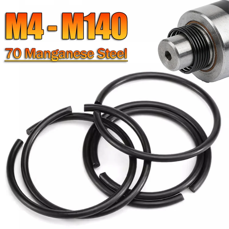 2~100pcs M4~M140 GB895 70Mn Steel Wire Retaining Ring and Stop Ring for Axles Snap Ring for Shaft