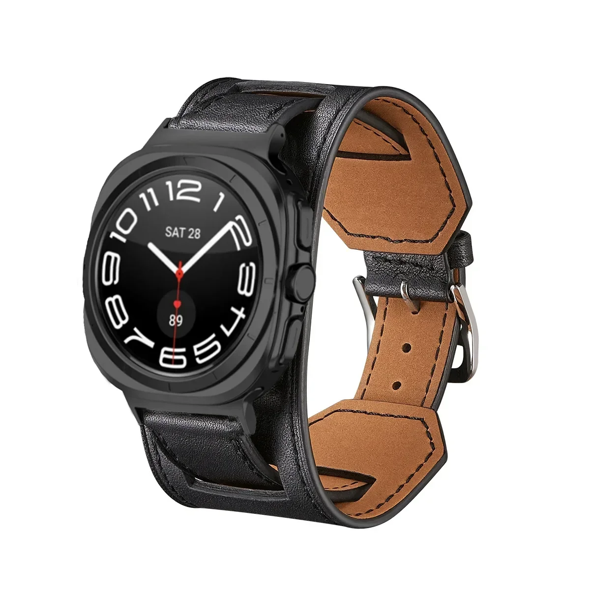 Premium Leather Strap for Samsung Galaxy Watch Ultra 2025 47mm Watchband Bracelet Belt for Samsung Galaxy Watch 8-7 Ultra Correa