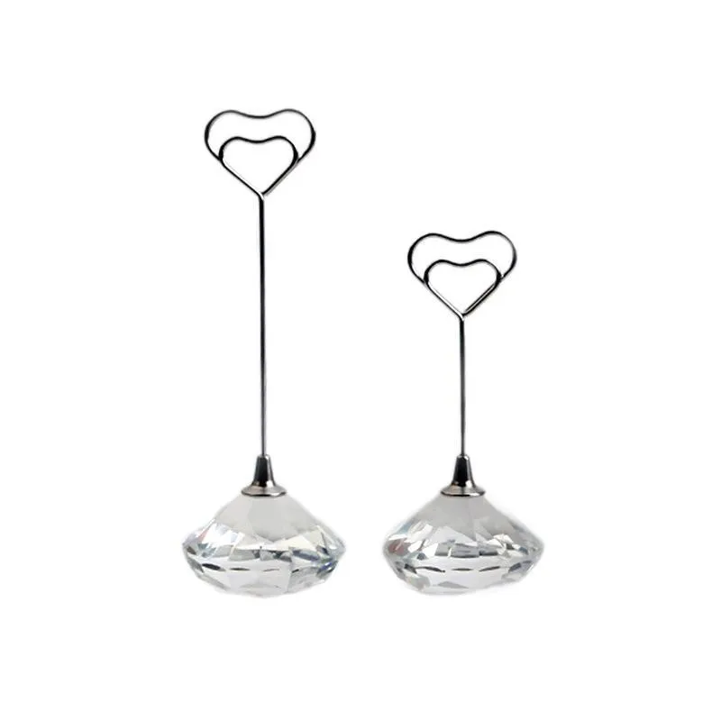 Photo Folder Decorative Table Number Stand Note Cute Desk Organizer Crystal Creative Card Holder