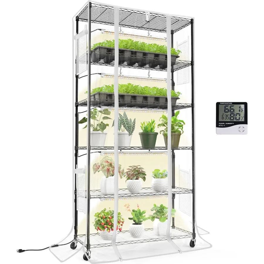 

Комнатная теплица Bstrip со светом для выращивания семян Мини-зеленый дом для запуска семян и роста комнатных растений В комплект входит 5 упаковок T8 Full Spe