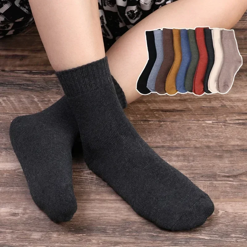 Winter warm verdicken Kaschmir weiche Schnees ocken Samt thermisch einfarbig Schlaf nach Hause Boden einfache Socken Unisex Haut nahtlose Socken