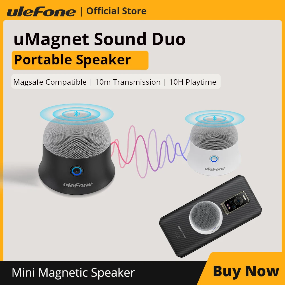 Ulefone Quality Portable Speaker uMagnet Sound Duo Wireless Bluetooth Mini Magnetic Speaker