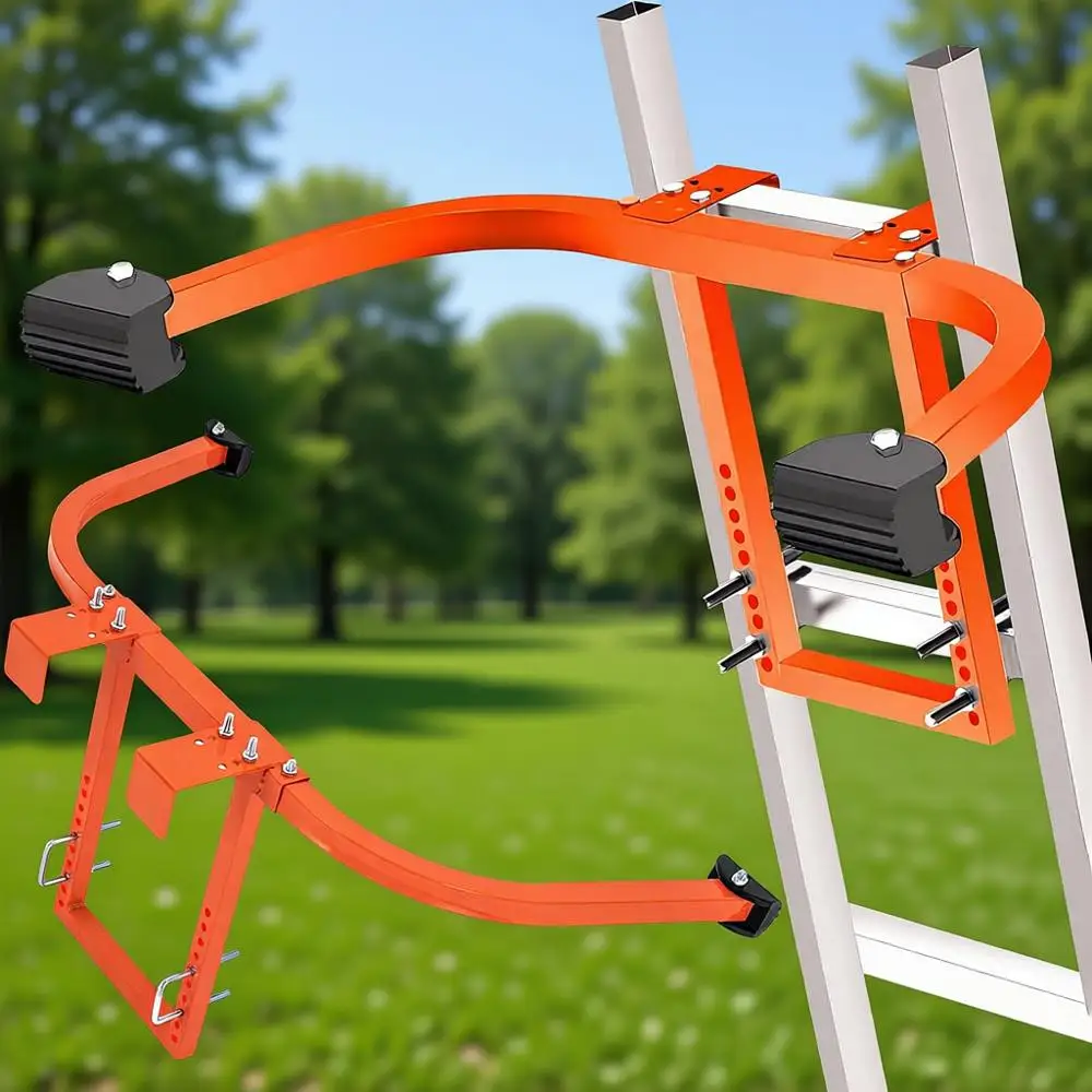 

Усиленный стальной стабилизатор для лестниц с расширением наружного расстояния между ступенями для надежного и устойчивого позиционирования лестницы