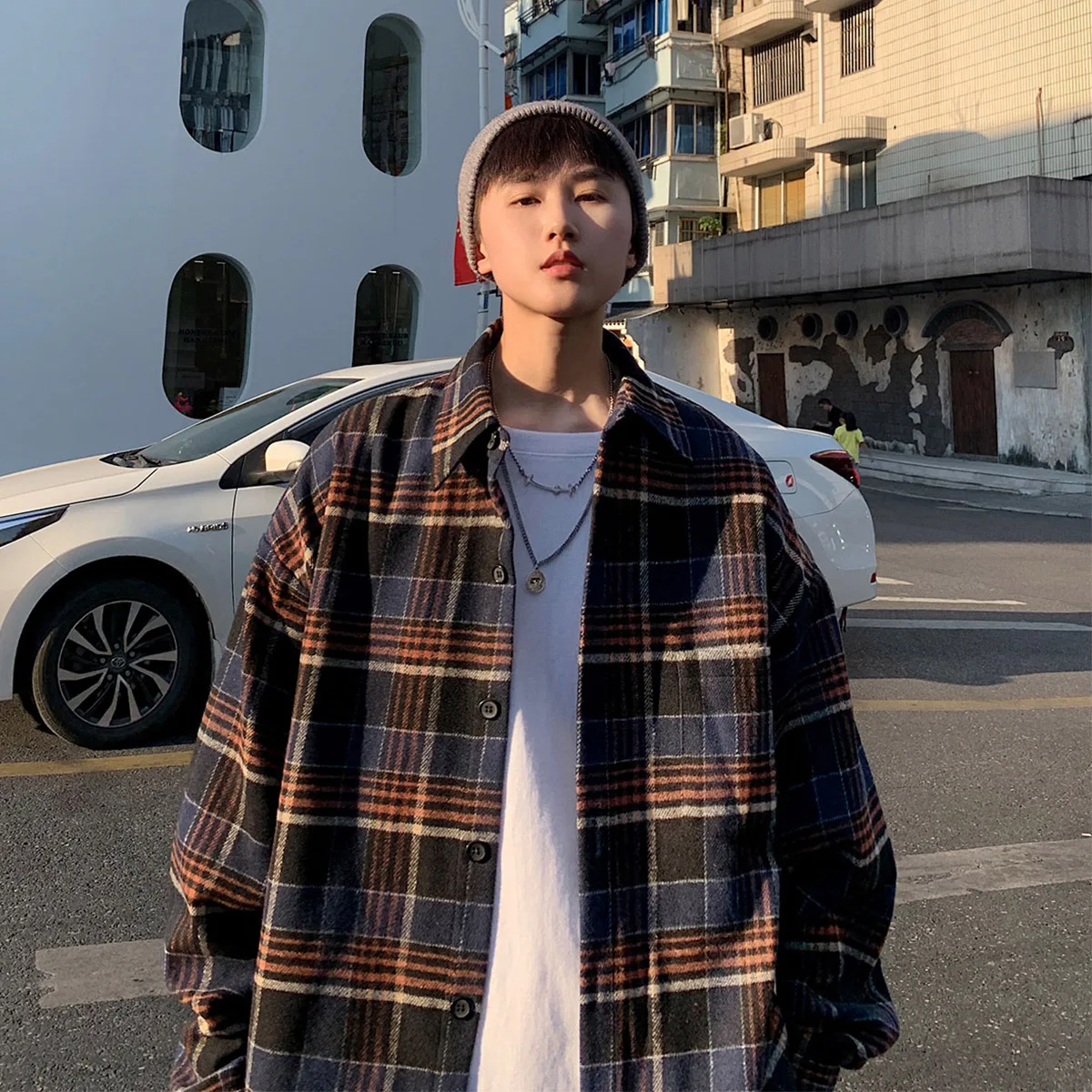 LAPPSTER Y2k Flannel Harajuku Oversized Plaid Shirt 2023 Vintage Korean Fashions Button Up Shirts Long Sleeve Vintage Blouses