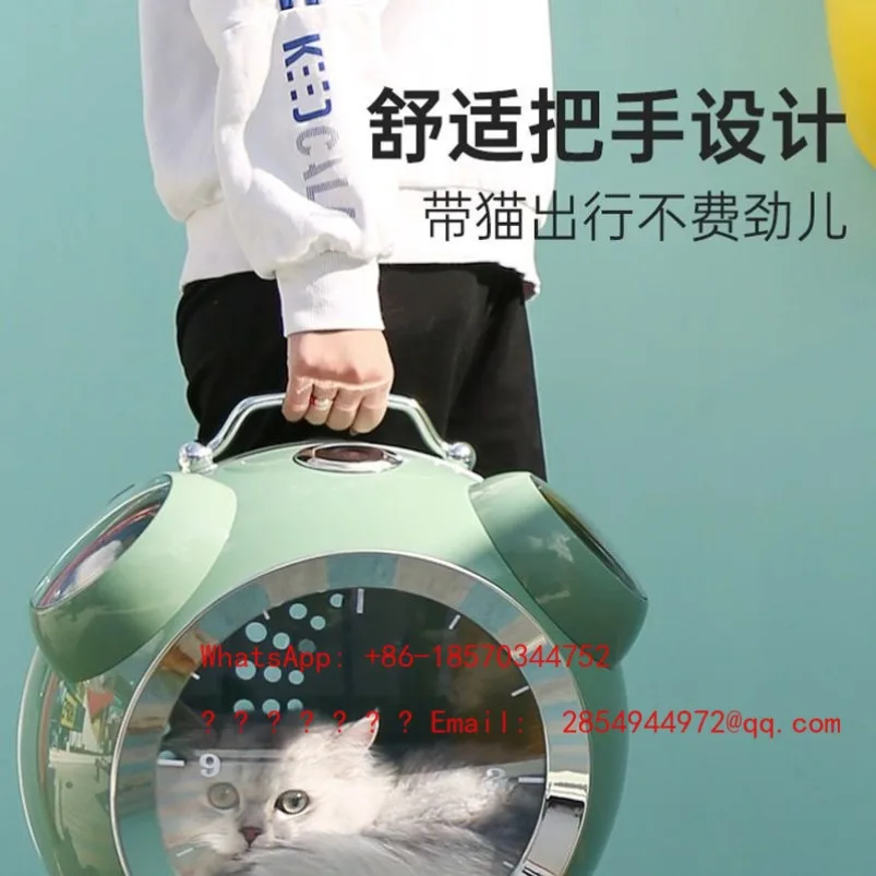 2026    Alarm Clock Cat Backpack Suitcase Going Out Portable Bag Dog Large Capacity Spot Fast Delivery