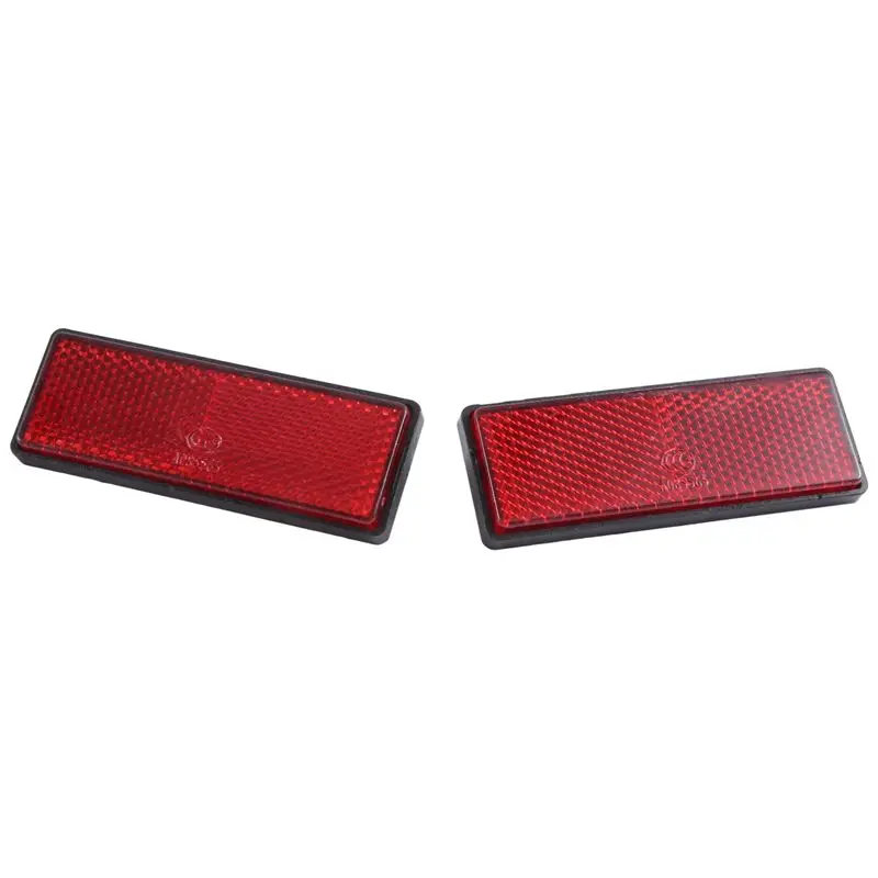 Clear Rectangle Red Reflectors Universal For Motorcycles ATV Bikes Dirt Bikes