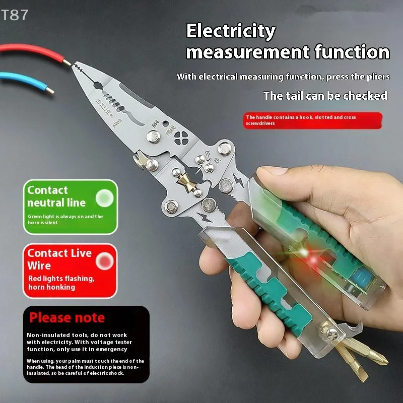 

Multifunctional Foldable Wire Stripper Crimper Cable Cutter Pliers Electrician Cable Cutting Wiring Pulling Stripping Tools