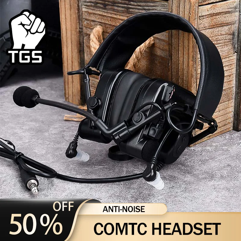 

Wadsn Tactical C4U COMTAC IV Headset Pickup Anti-Noise Headphone Outdoor Battle Communication Earphone Vacuum Catheter Earplug