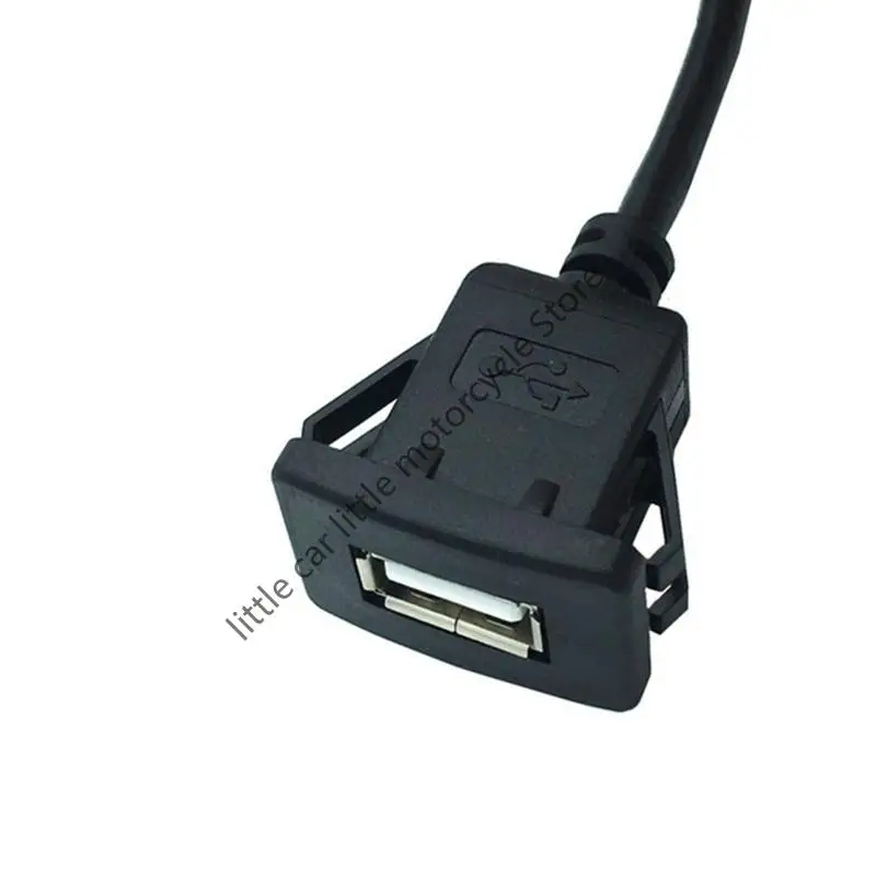 R9CC 차량 대시 보드 플러시 마운트 오디오 라인 USB 2.0 포트 패널 확장 케이블 수컷에서 여성 소켓 우수 플라스틱 어댑터