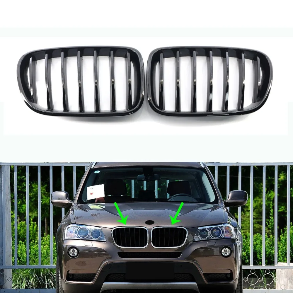 

Front Bumper Kidney Grille Hood Sports Grills Racing Double Slats 51117237422 51117237421 For BMW X3 F25 2011-2014