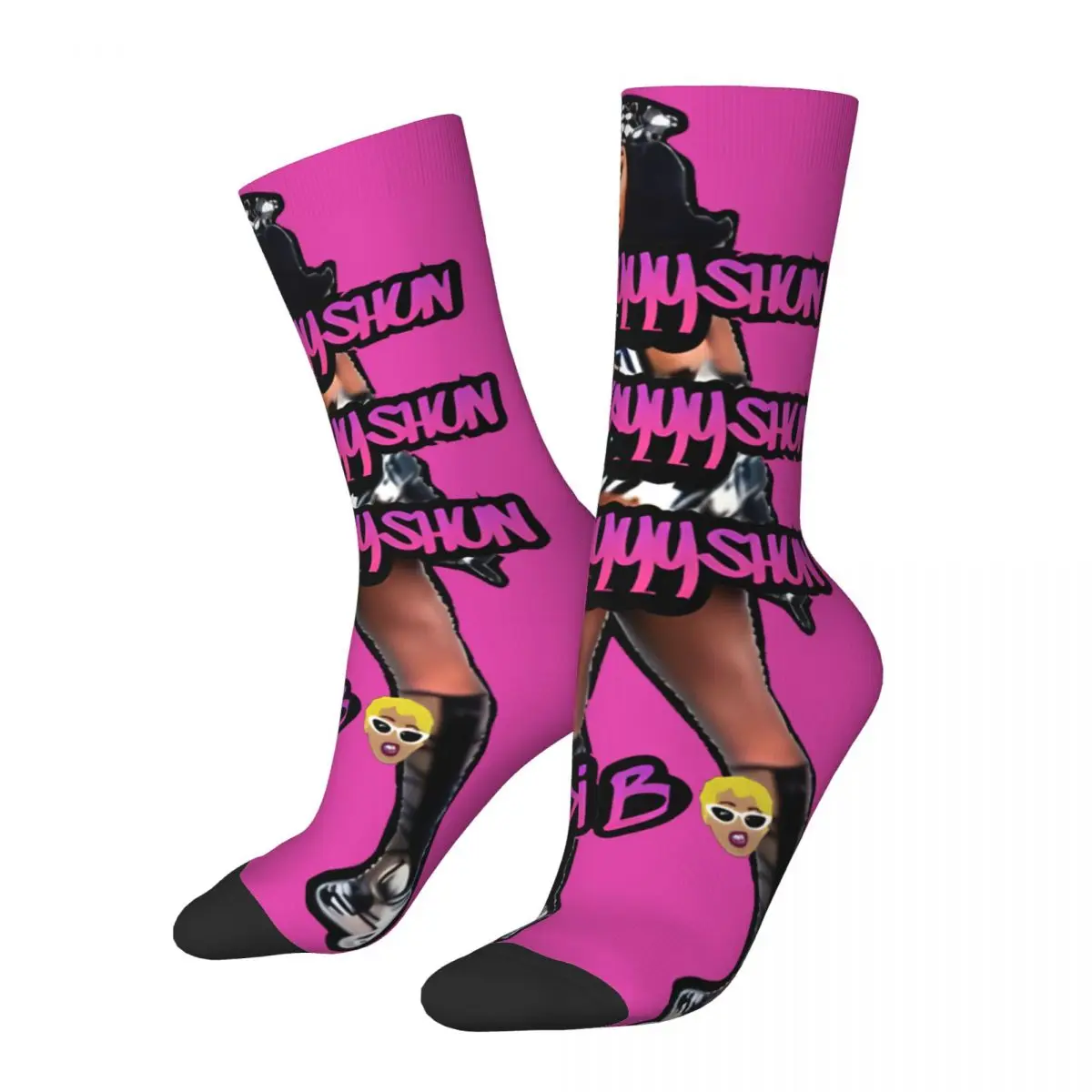 Happy Funny Men\'s compression Socks Quote Retro Harajuku Cardi B Street Style Novelty Casual Crew Crazy Sock Gift Printed