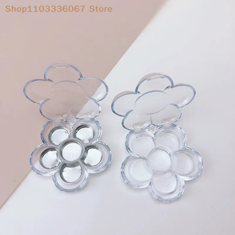 【HM】6 Spaces Empty Eye Shadow Case Makeup Palette Box Plastic Skylight Clear Lid Aluminum Pan Round Creamy Concealer Container