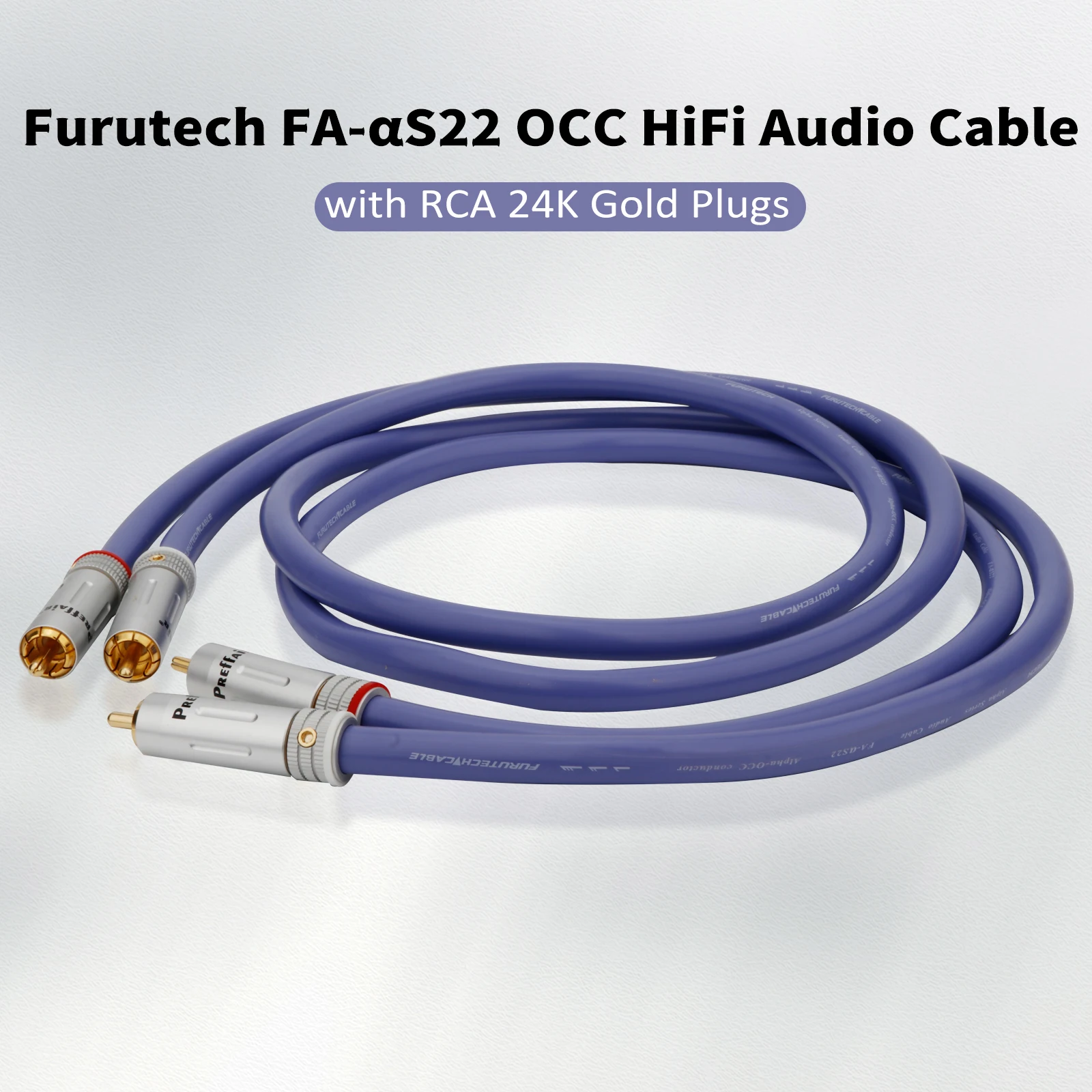 HiFi Audio Furutech FA-aS22 OCC Audio Signal Cable with Gold Plated RCA Plug Interconnect Wire for CD Player Power Amplifter