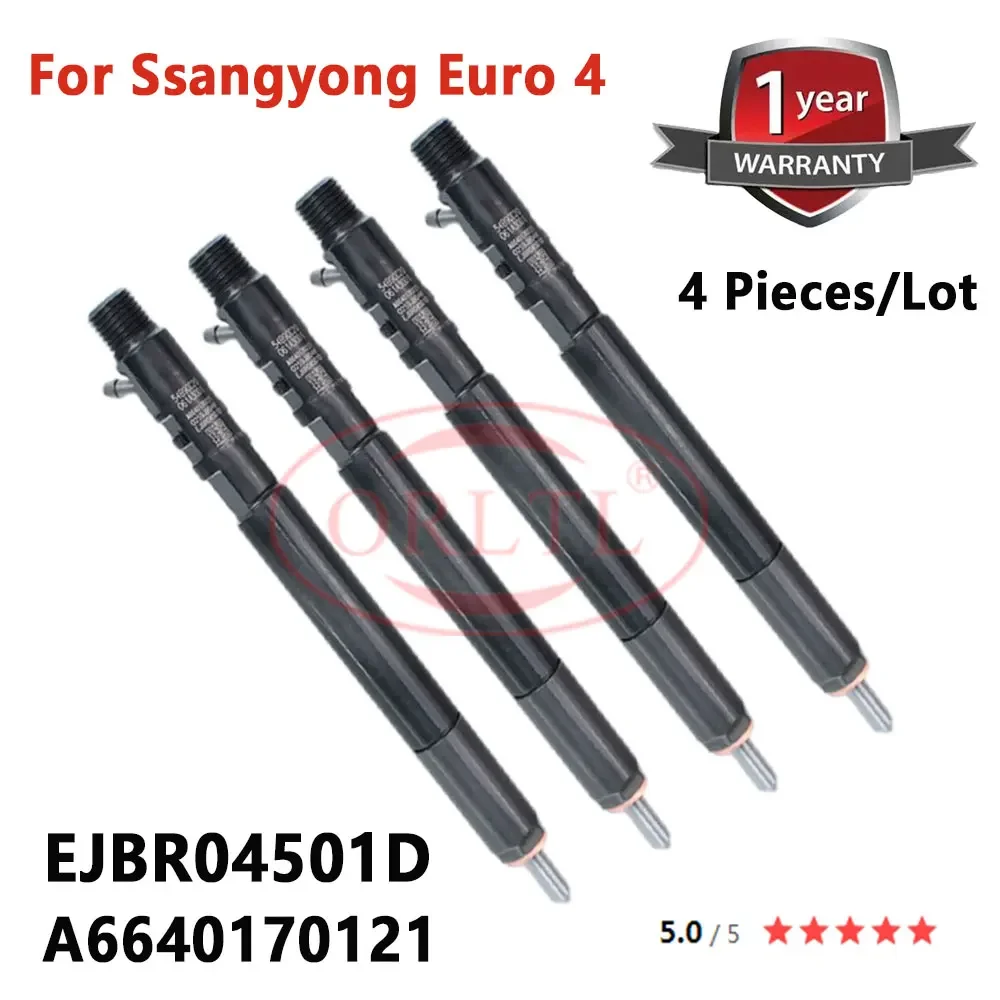 4PCS GENUINE NEW INJECTOR A6640170121 6640170121 EJBR04501D NOZZLE 4501D FOR SSANGYONG DIESSEL ACTYON KYRON REXTON Euro 4