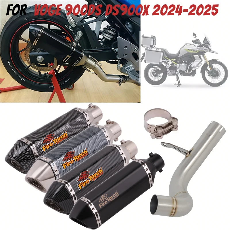 

For VOGE 900DS 900 DS DS900X DS900 X 2024 2025 Motorcycle Exhaust System Muffler Escape Modified Middle Link Pipe