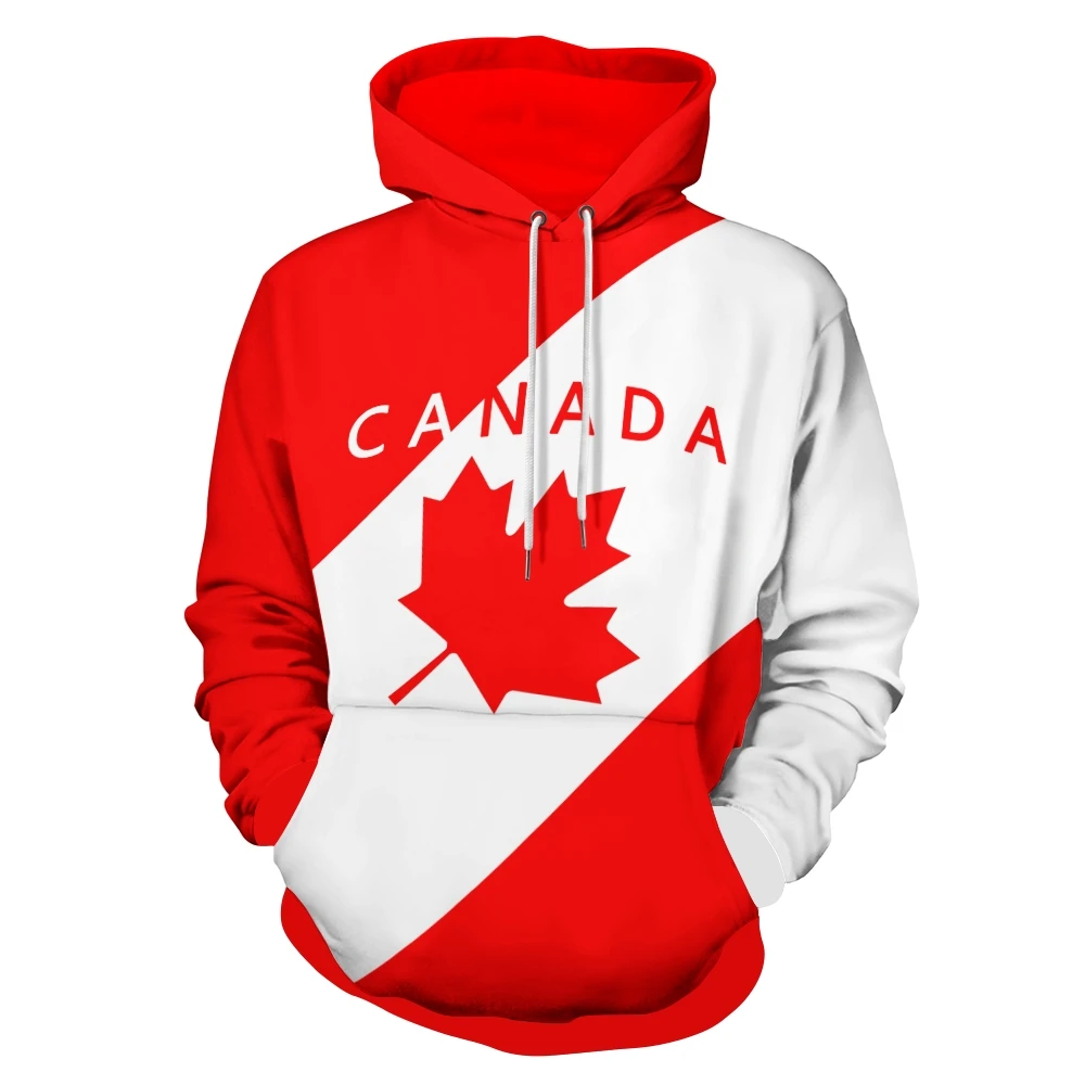 CANADA Men's Hoodie Flag Football Sportswear Soccer Sweatshirt Casual Long Sleeve Pullover Fashion National Team Fan Gear