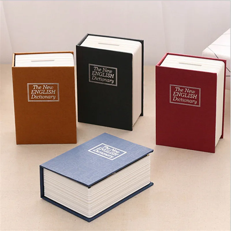 Creative English Dictionary Shape Money Saving Box Safe Book Piggy Bank with Key Cash Coins Saving Boxes