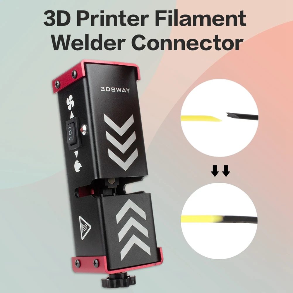 3DSWAY 3D Printer Filament Connector Welder Splicer 1.75MM Filament Welding Joiner Clamp Tool for PLA/ABS/PETG/PA/PC EU Plug