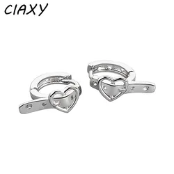 CIAXY Silver Color Heart-shaped Earrings Female Personality Compact Belt Buckle Belt Earring Gothic Creative Jewelry Gifts