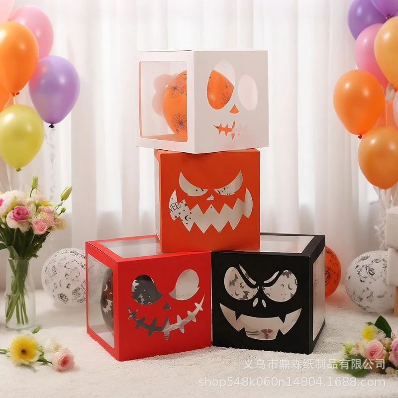 

Pumpkin Halloween Head Balloon Box Decoration Festival Atmosphere Decoration Party Supplies Surprise Box Home Decoration Ins New