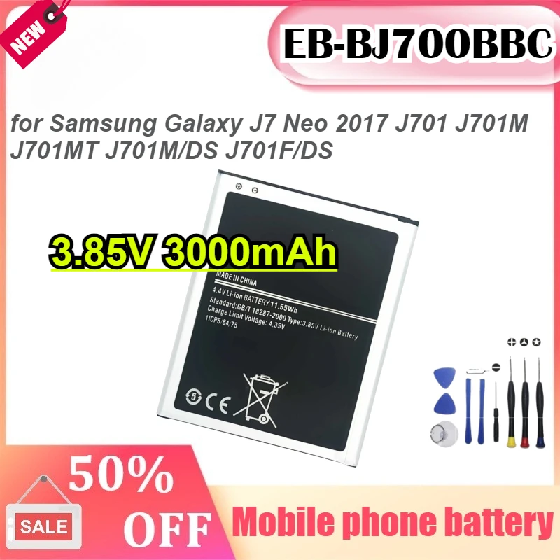

EB-BJ700BBC 3.85V 3000mAh for Samsung Galaxy J7 Neo 2017 J701 J701M J701MT J701M/DS J701F/DS Mobile Phone Battery
